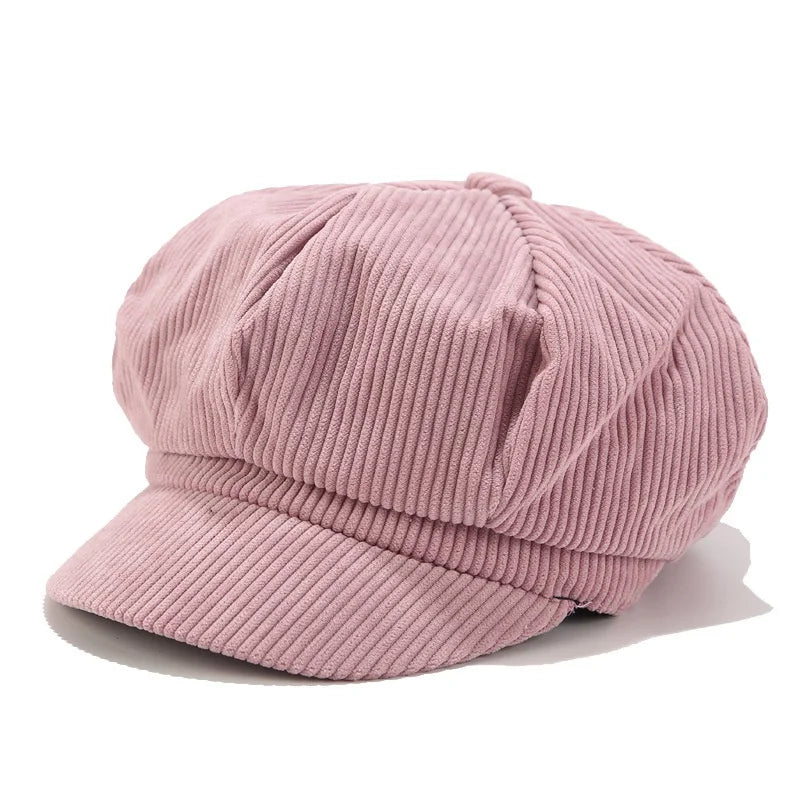 1 Pcs Adjustable Hat Female Leather  Beret for Women Solid Plain Octagonal Newsboy Cap Ladies Casual Wool Girl Painter Autumn