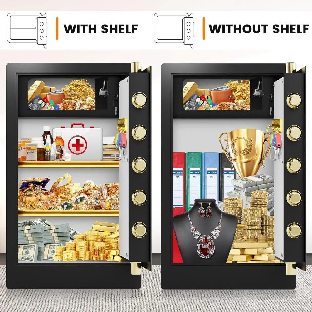 8.5 Cuft Extra Large Home Safe Fireproof Waterproof, Heavy Duty Fire Proof Safes with Fireproof Bag, Electronic Keypad, Keys and