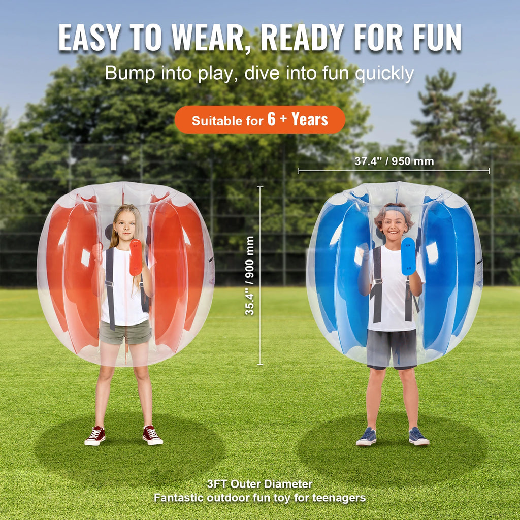 SucceBuy 2-Pack 2/3FT Inflatable Bumper Balls Body Sumo Zorb Balls for Kids & Teens Durable PVC Human Hamster Bubble Balls