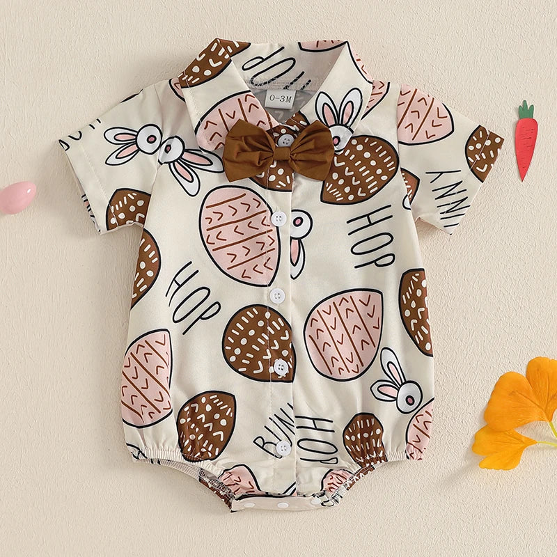 Baby EasterFloral Print Sleeveless Bowtie