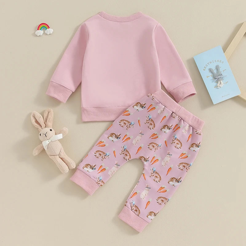 Baby Girls Easter Dress Set Pink Floral Print Sleeveless Dress with Matching Headband and Bloomers