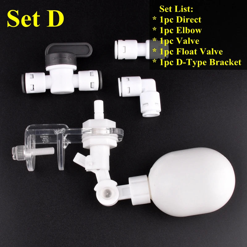 1/4" 6.35mm Water Dispenser Ball Float Valve Aquarium Tank Automatic Water Refill Ball Cock Adapter Adjustable Height Floatvalve