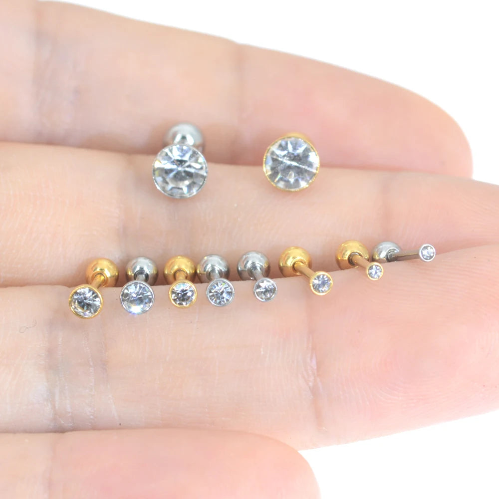 1Pc 20G 0.8mm 1.5-5mm Surgical Steel Ear Piercing Stud Small Nose Ring  Couch Ear Cartilage Ear Helix Body Piercing Jewelry