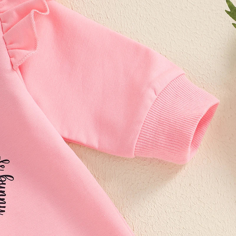 Adorable Toddler Easter Bunny Jumpsuit with Matching Headband - Long Sleeve O Neck Romper for Baby Girls