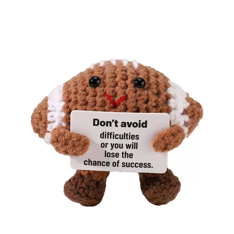 Crochet Ball Emotional Support Positive Crochet Doll Funny Gifts for Boyfriends Emotional Support Kintted Doll
