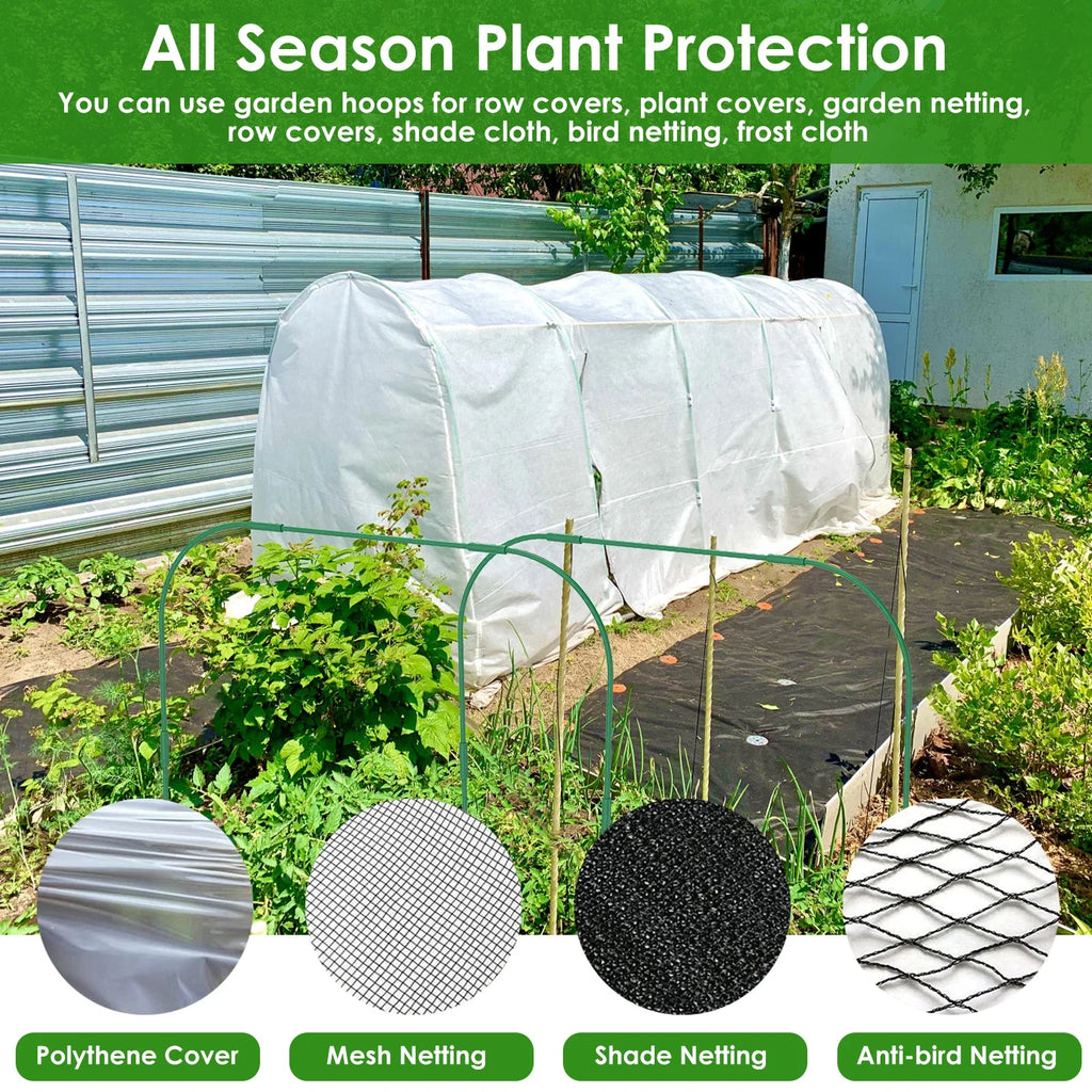 12 Set Steel Greenhouse Plant Hoops Durable Reusable DIY Seedling Arch Shed Bracket for Garden Vegetable Grow Tunnel Support New