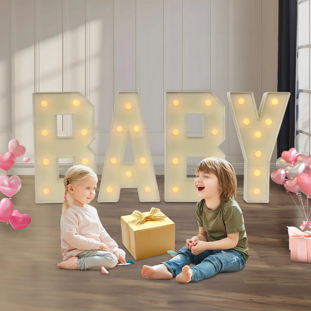 Light Up Letters Party Decoration Led Letter Lights Led Letter Light White For Baby Birthdays, Baby Showers, New Year, Family