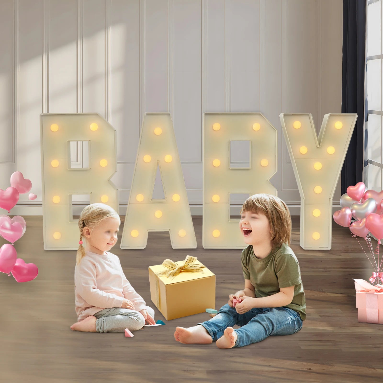 Light Up Letters Party Decoration Led Letter Lights Led Letter Light White For Baby Birthdays, Baby Showers, New Year, Family