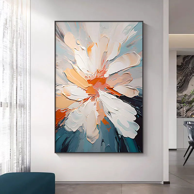 Handmade Oil Paintings for Home Decor, Abstract Pictures, Canvas Flowers, No Frame, Wall Art, Colors, Living Room, Modern