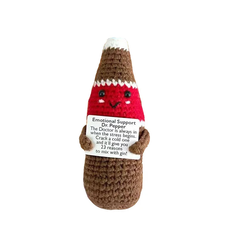 Crochet Ball Emotional Support Positive Crochet Doll Funny Gifts for Boyfriends Emotional Support Kintted Doll
