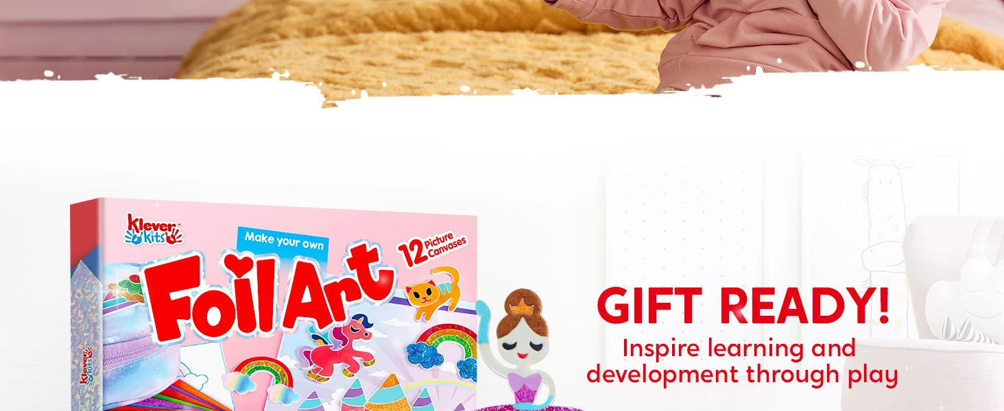 JOYFY Foil Art Kit Arts & Crafts Supplies Mess Free Coloring Foil Foam Stickers Creative Travel Toys for Kid Birthday Gifts