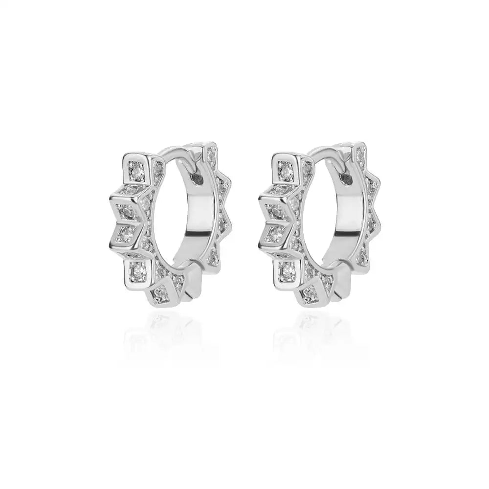 Triangle Zircon Hoop Earrings For Women Stainless Steel Earring Luxury New in Design Wedding 2023 Trending Jewelry aretes mujer