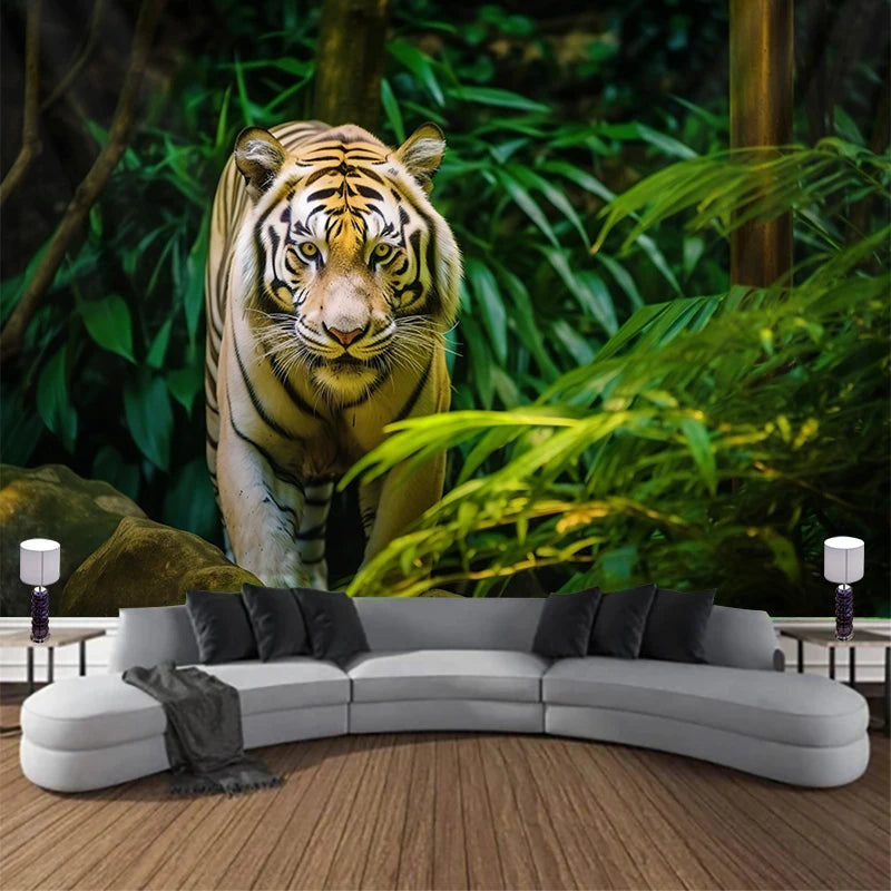 Animal Leopard Waterfall Tapestry Wall Art Floral  Wall Hanging Home House  Bedroom Decor For 2023 Tapiz Y2k Arazzi