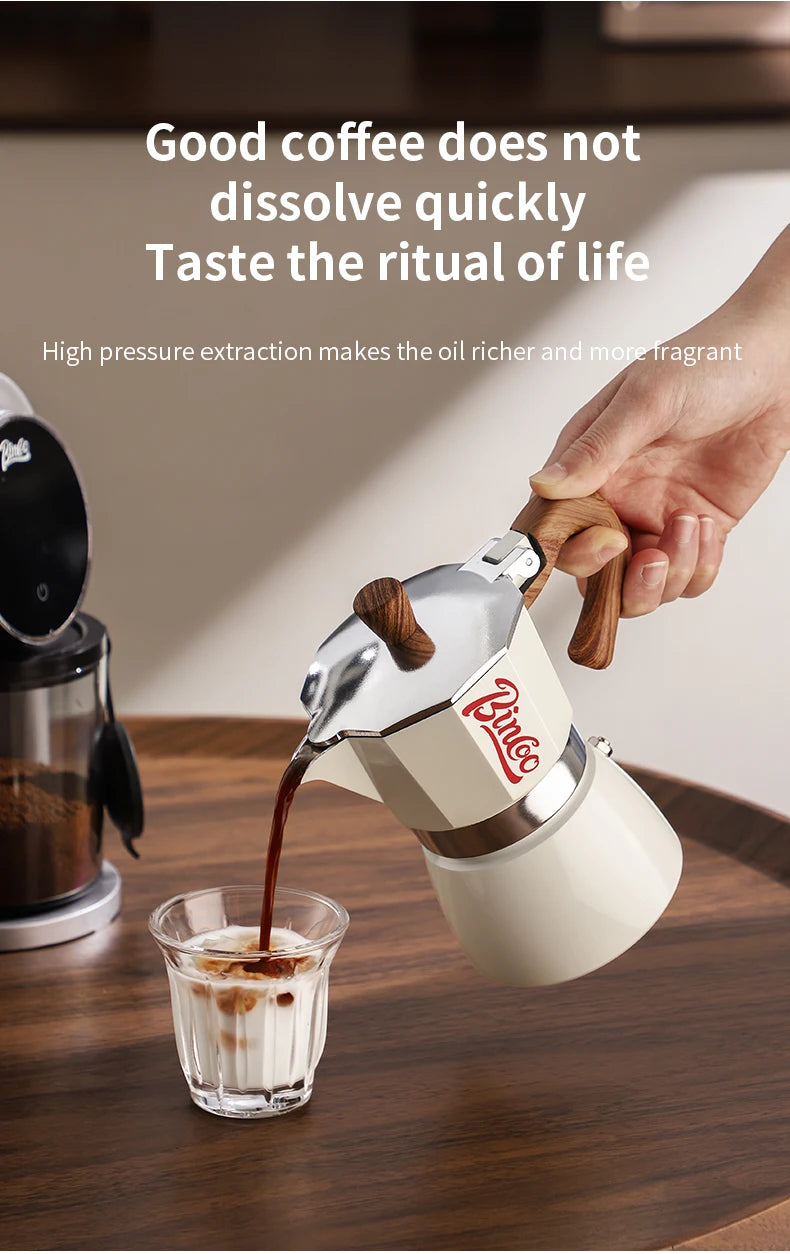 Bincoo Mocha Moka Coffee Pot Aluminum Espresso Maker Italian Coffee Professional Home Barista Accessories Coffee Tools 300ml