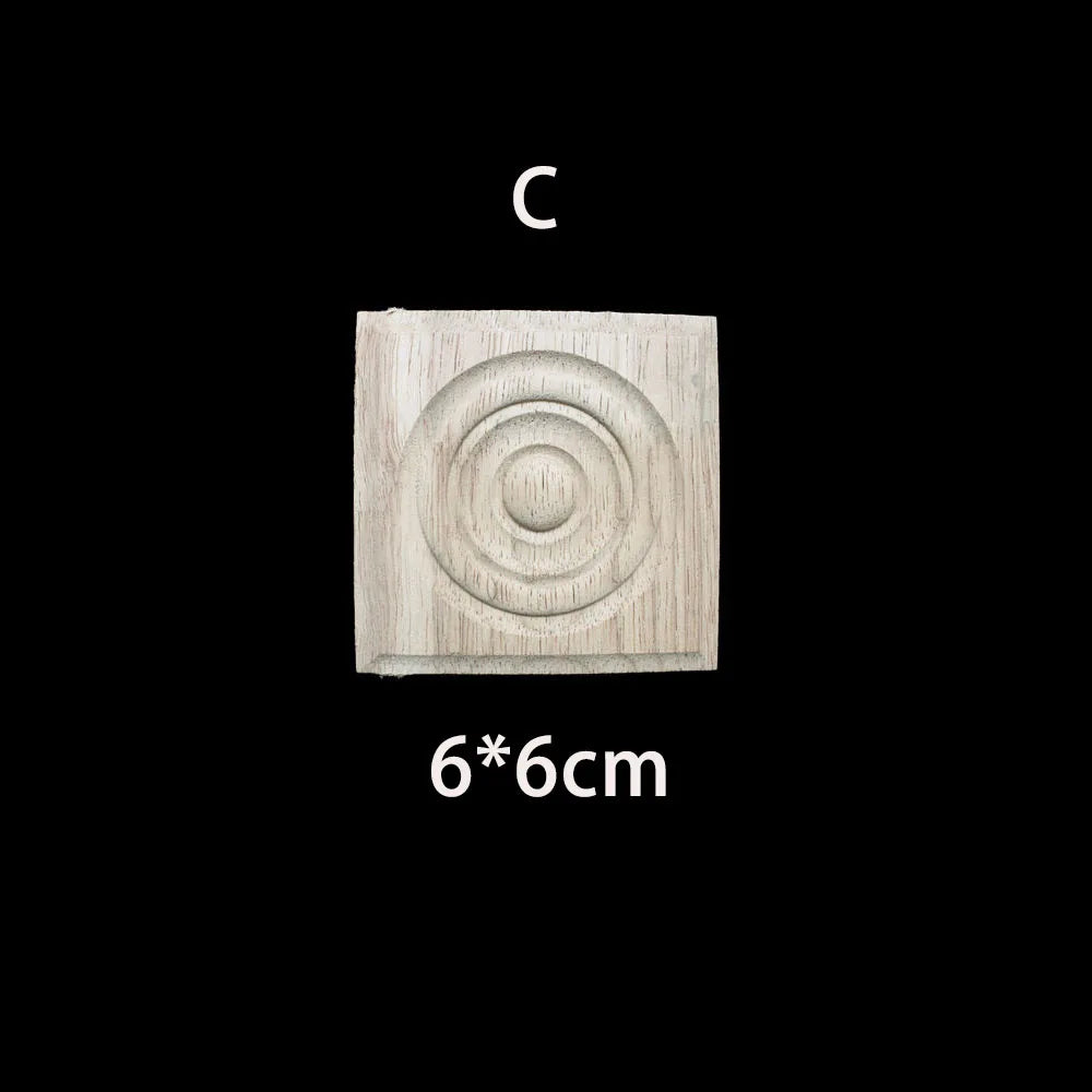Unique Natural Floral Wood Carved Onlays and Appliques Wood Figurines for Decor Home Decoration Accessories wood furniture decal
