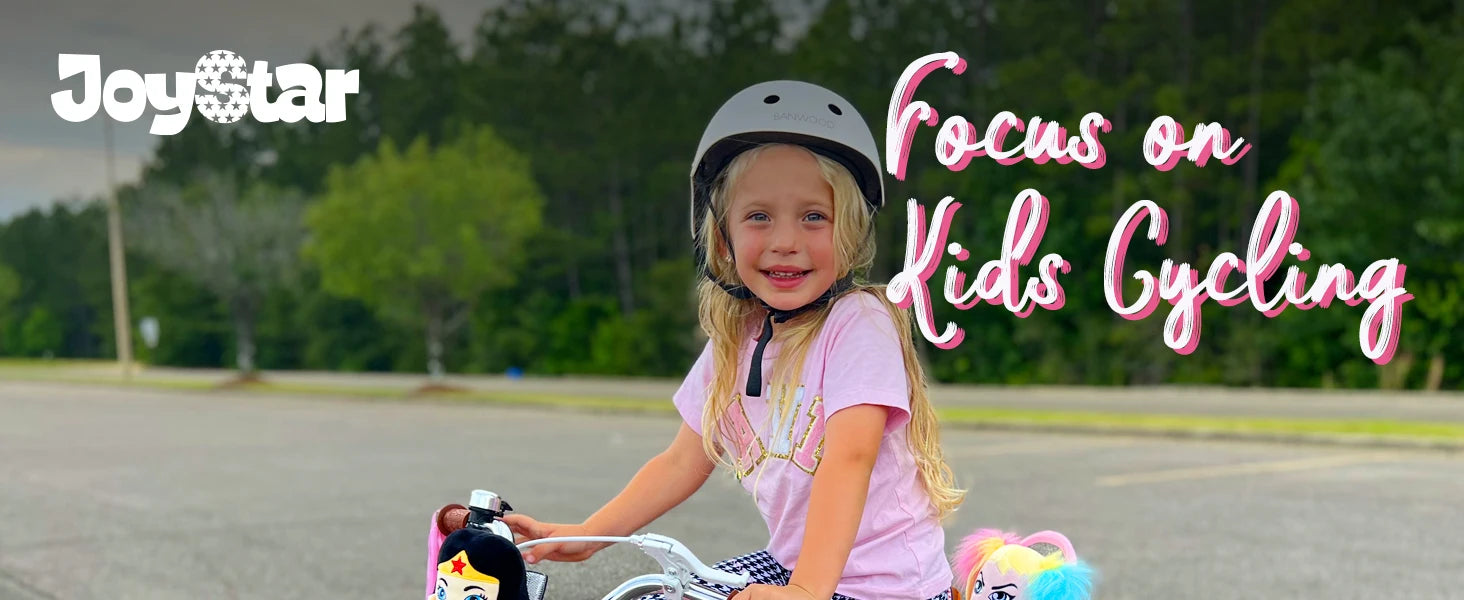 JOYSTAR Kids Bike for Ages 2-7 Years kids, 12 14 16 Inch Girls Bikes with Doll Seat & Streamers, Boys Bike with Flag & Plate