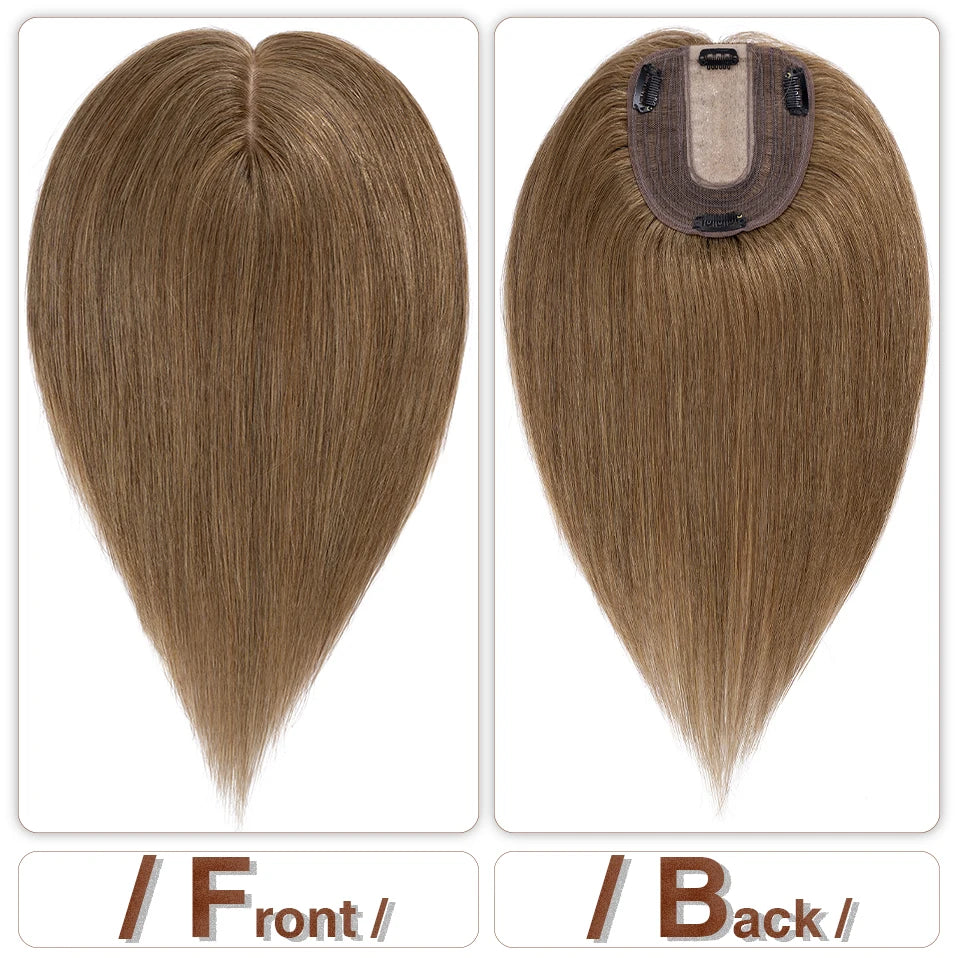S-noilite 10x12cm Hair Toppers 3.5x9cm Silk Base Natural Hair Wig 100% Human Hair For Women Hairpiece Clip In Hair Extensions