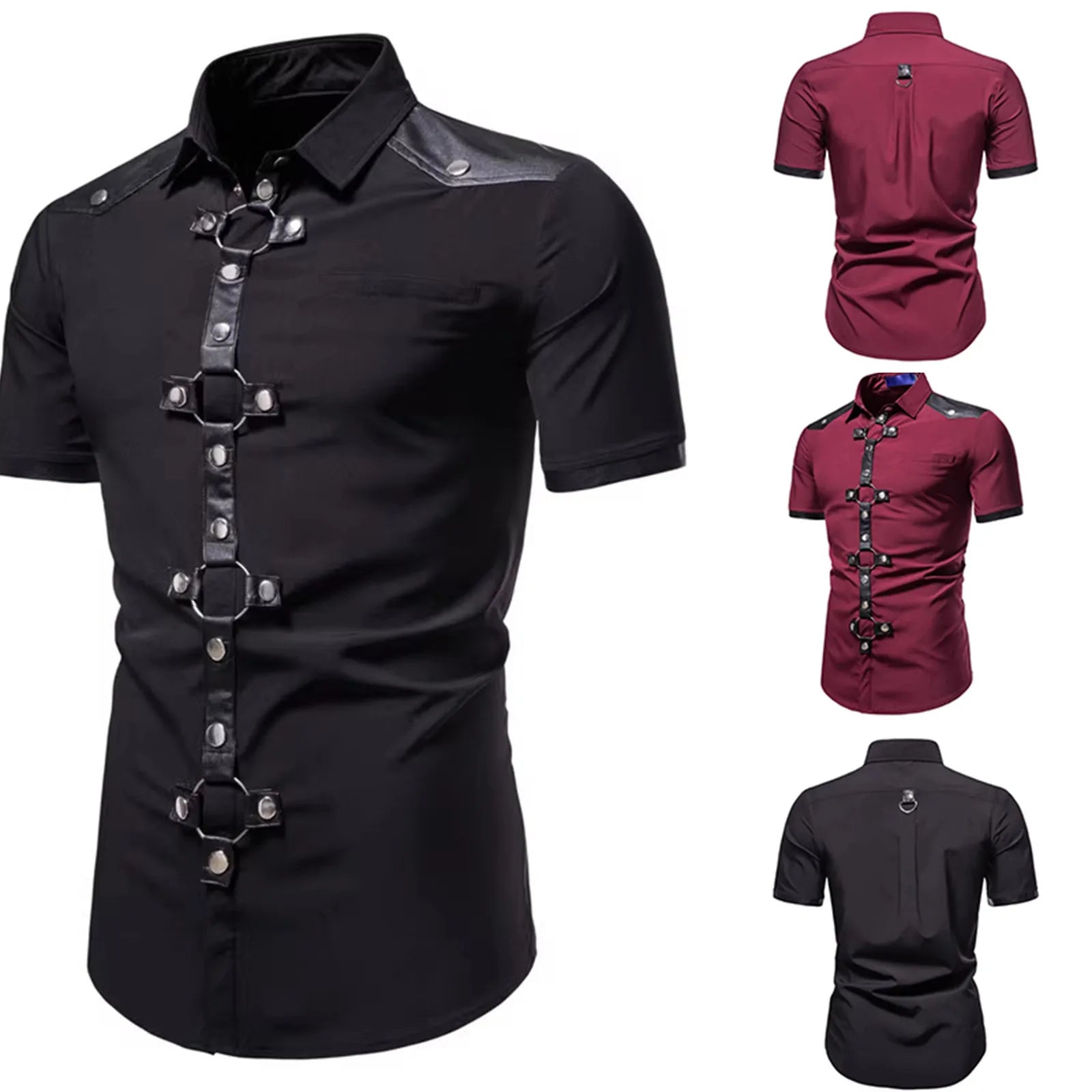 Men's Short Sleeved Shirt Costume Nightclub Cosplay Men's cotton shirt