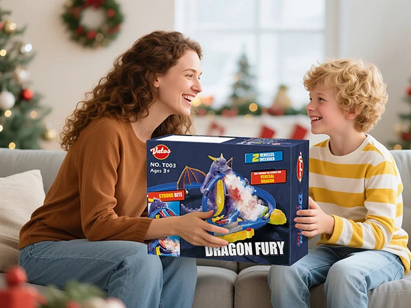 VATOS Dragon Fury Track Cars Set Toy Christmas Gift Dragon Bite The Car Spray Tracks Racing Car Indoor Game 2 Players Kids Boys