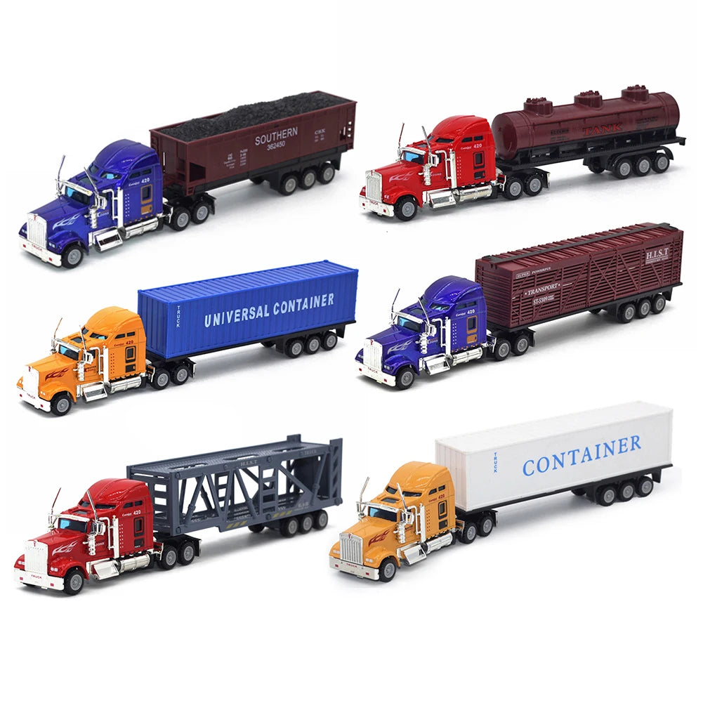 1:50 Large Diecast Alloy Truck Car Model Toys Simulation Oil Truck Tank Container Pull Back Transport Vehicle Model Toy For Kids