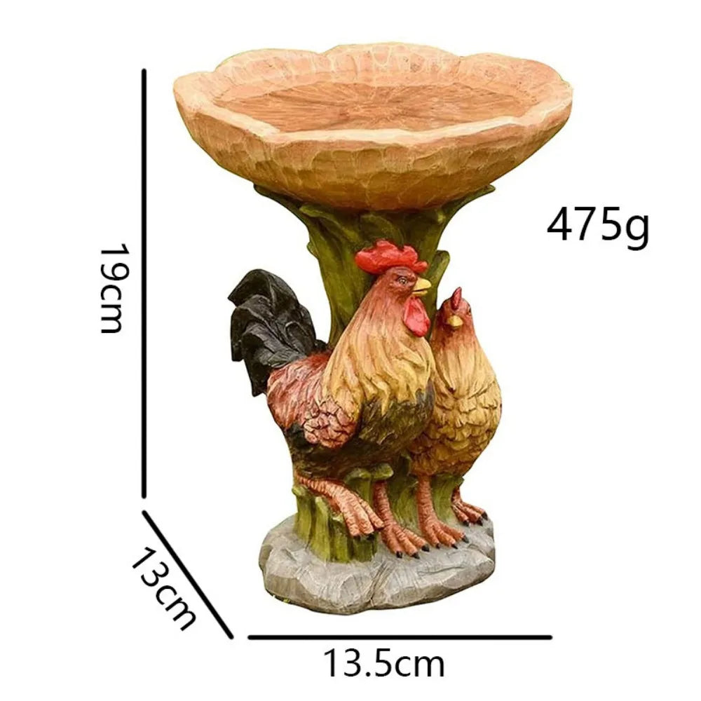 Garden animal resin bird feeder hummingbird bathtub outdoor decorative ornaments sculpture resin crafts.Outdoor decoration