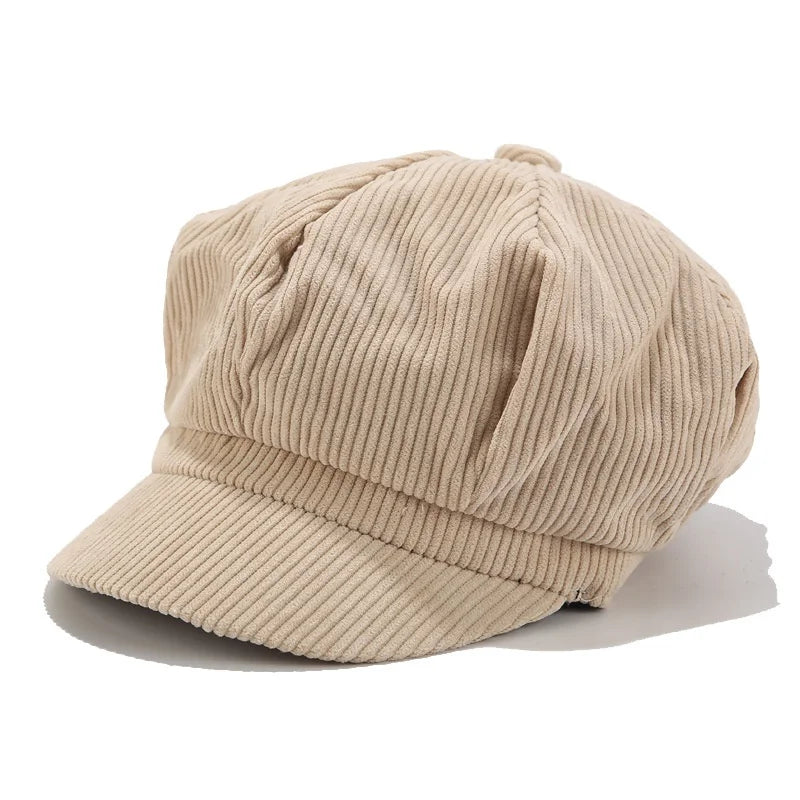 1 Pcs Adjustable Hat Female Leather  Beret for Women Solid Plain Octagonal Newsboy Cap Ladies Casual Wool Girl Painter Autumn