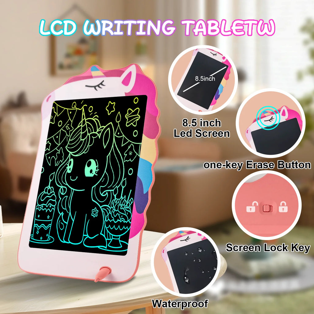LCD Writing Tablet for Kids, 8.5 Inch Colorful Doodle Board Drawing Tablet, Educational Learning Toys Birthday Gifts for