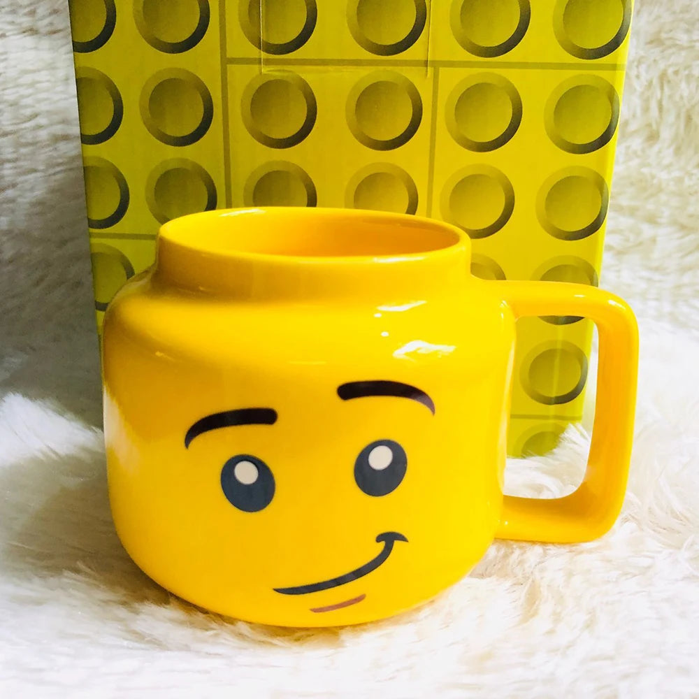 Expression Ceramic Mug 250ML Cute Coffee Cups Drinkware Figurine Head Smiling Face Tea Drinking Cup Children Christmas Gift 머그컵