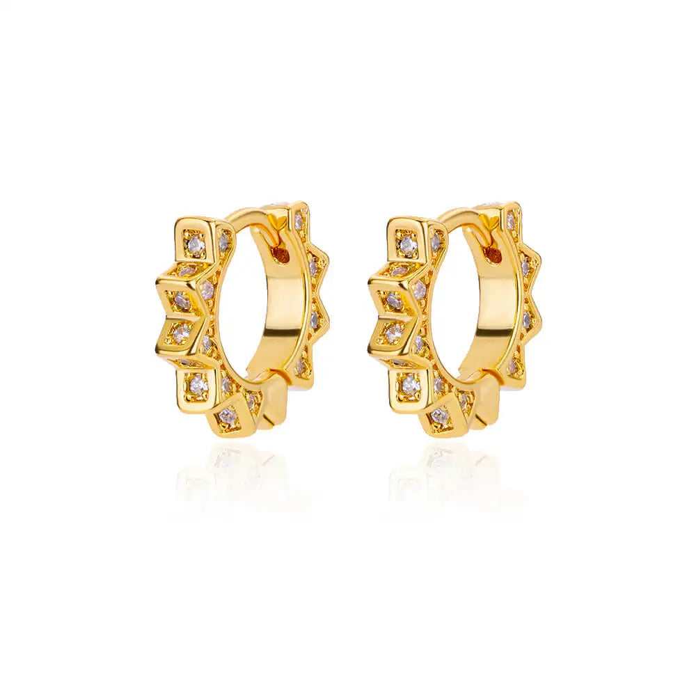 Triangle Zircon Hoop Earrings For Women Stainless Steel Earring Luxury New in Design Wedding 2023 Trending Jewelry aretes mujer