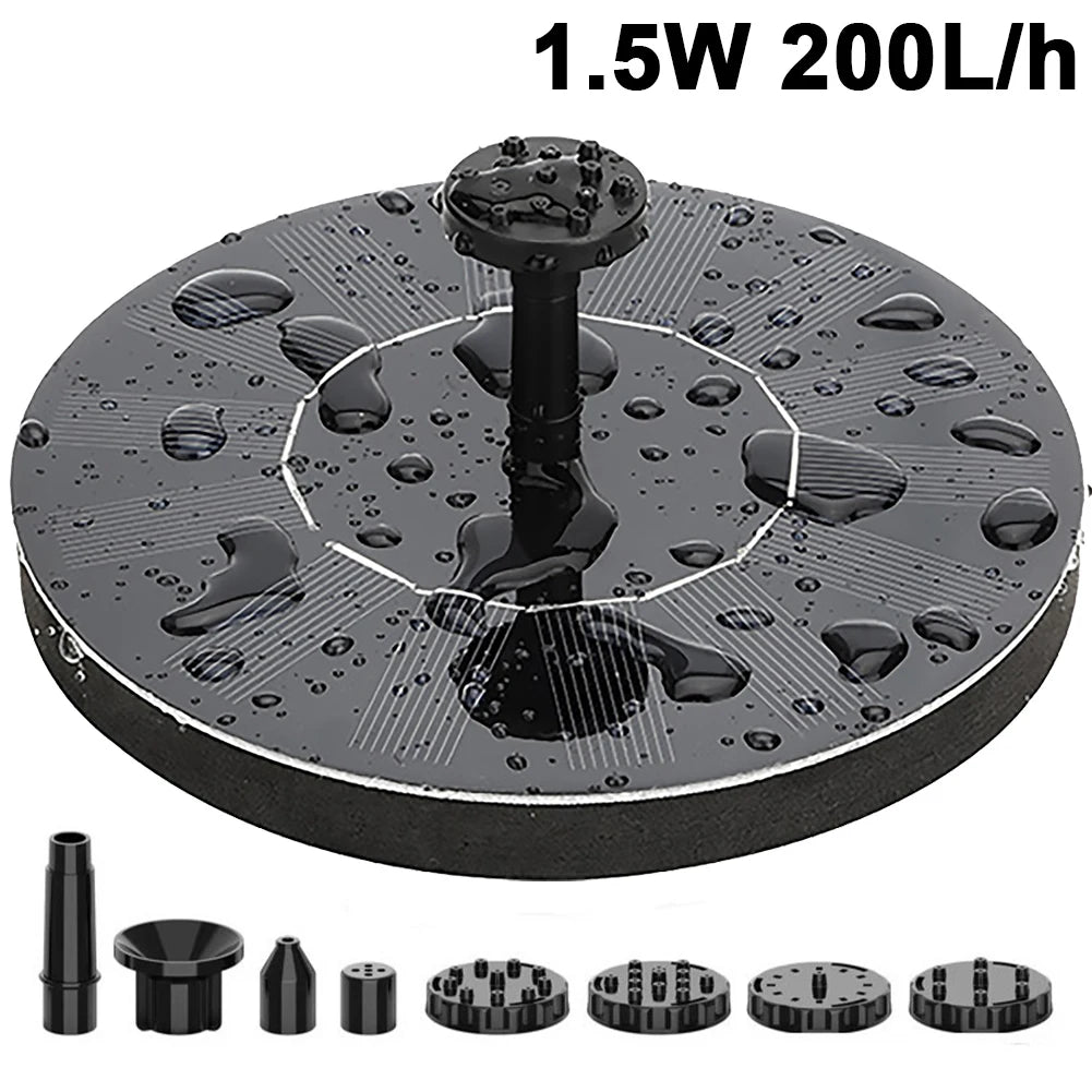 Solar Floating Fountain Bird Baths Water Fountain Outdoor Solar Panel Water Pump Pool Pond Floating Decoration Garden Waterfall