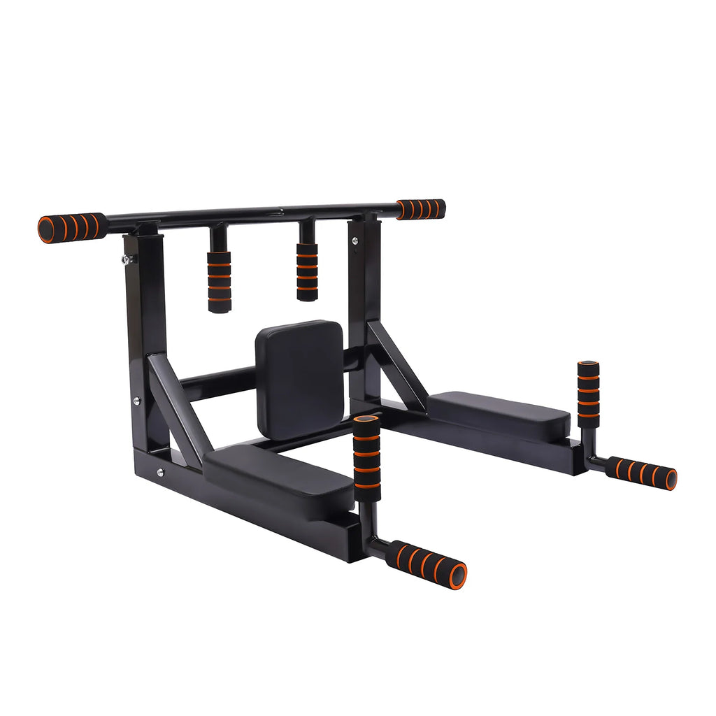 Wall Mounted Pull Up Bar Dip Stand, Indoor Home Gym Workout Equipment, 200kg Load-bearing Dip Station