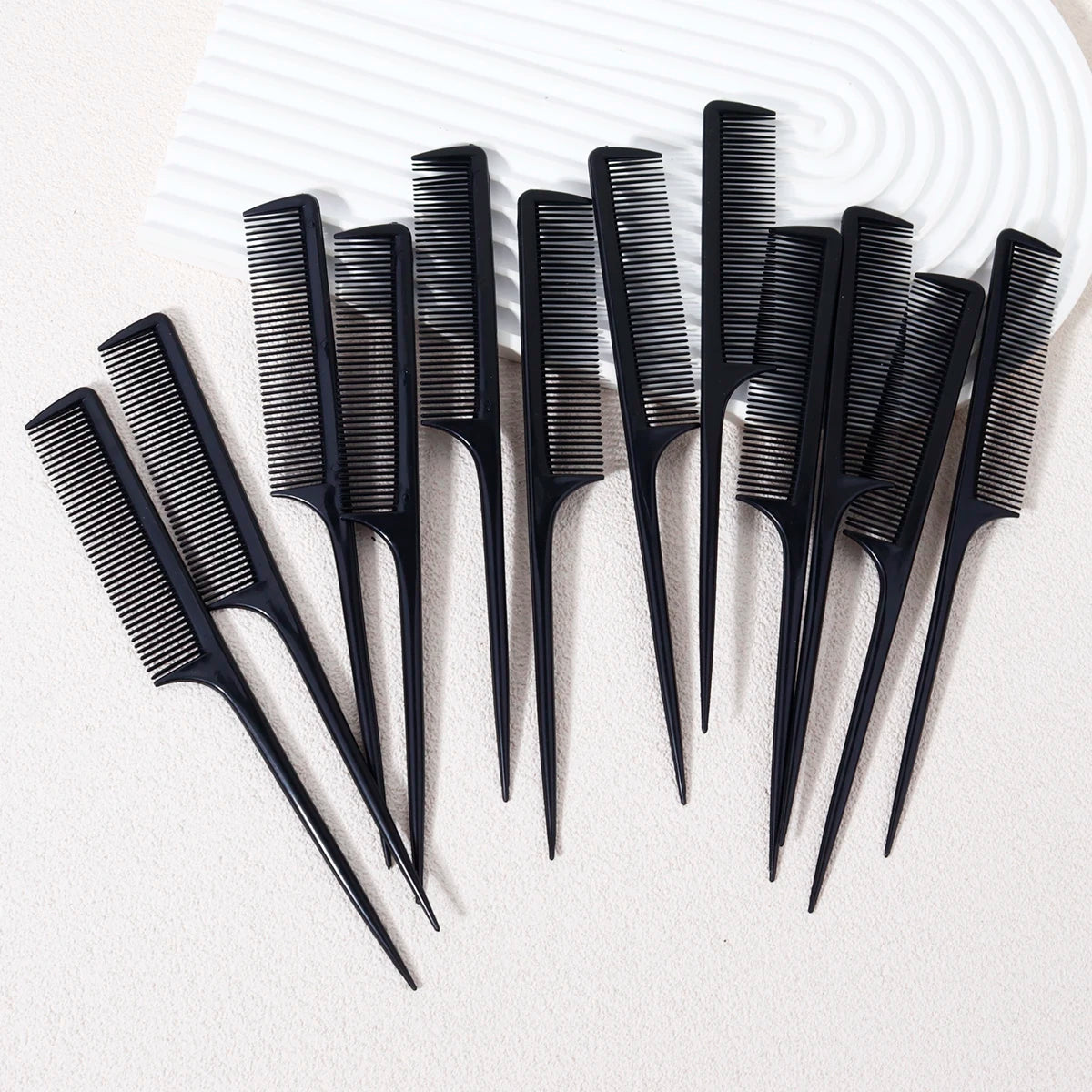 12 piece mouse tail comb set, hair dye comb, pointed tail comb, suitable for hair salons and home use,special for real hair wigs