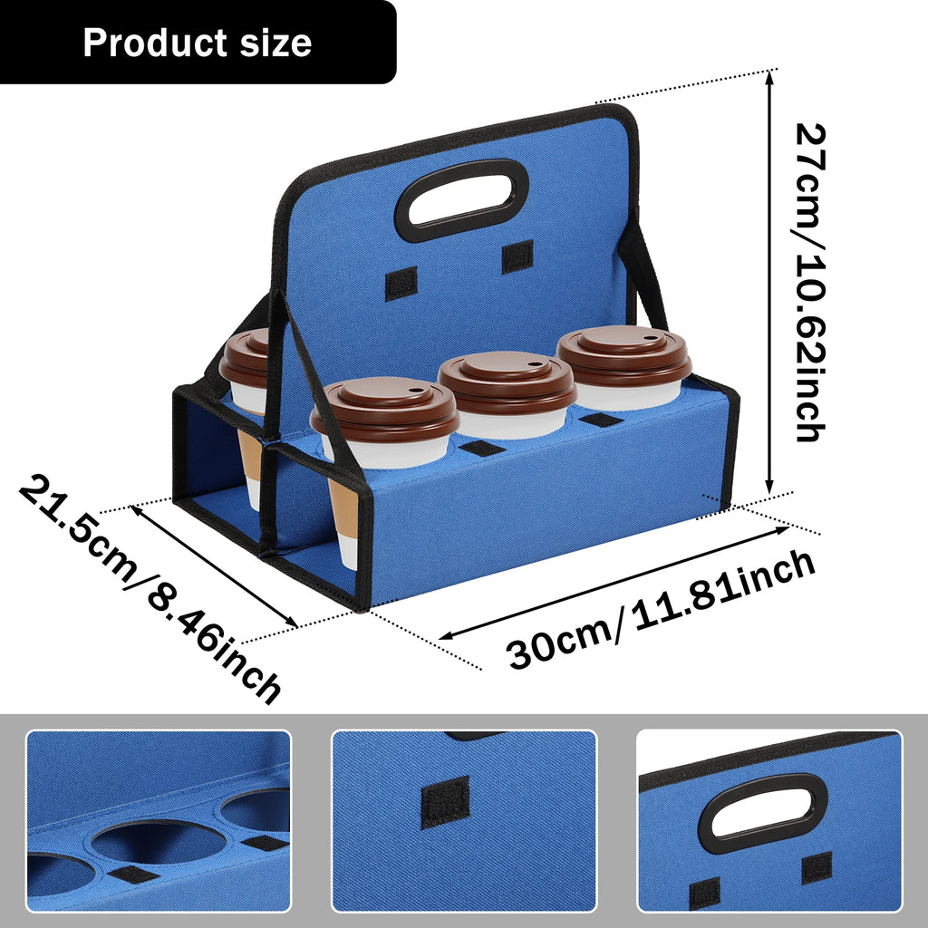 Oxford Cloth Drink Delivery Carrier 6 Cup Coffee Carrier Foldable Soft Drinks Carrier Wear Resistant Reusable Portable Drink