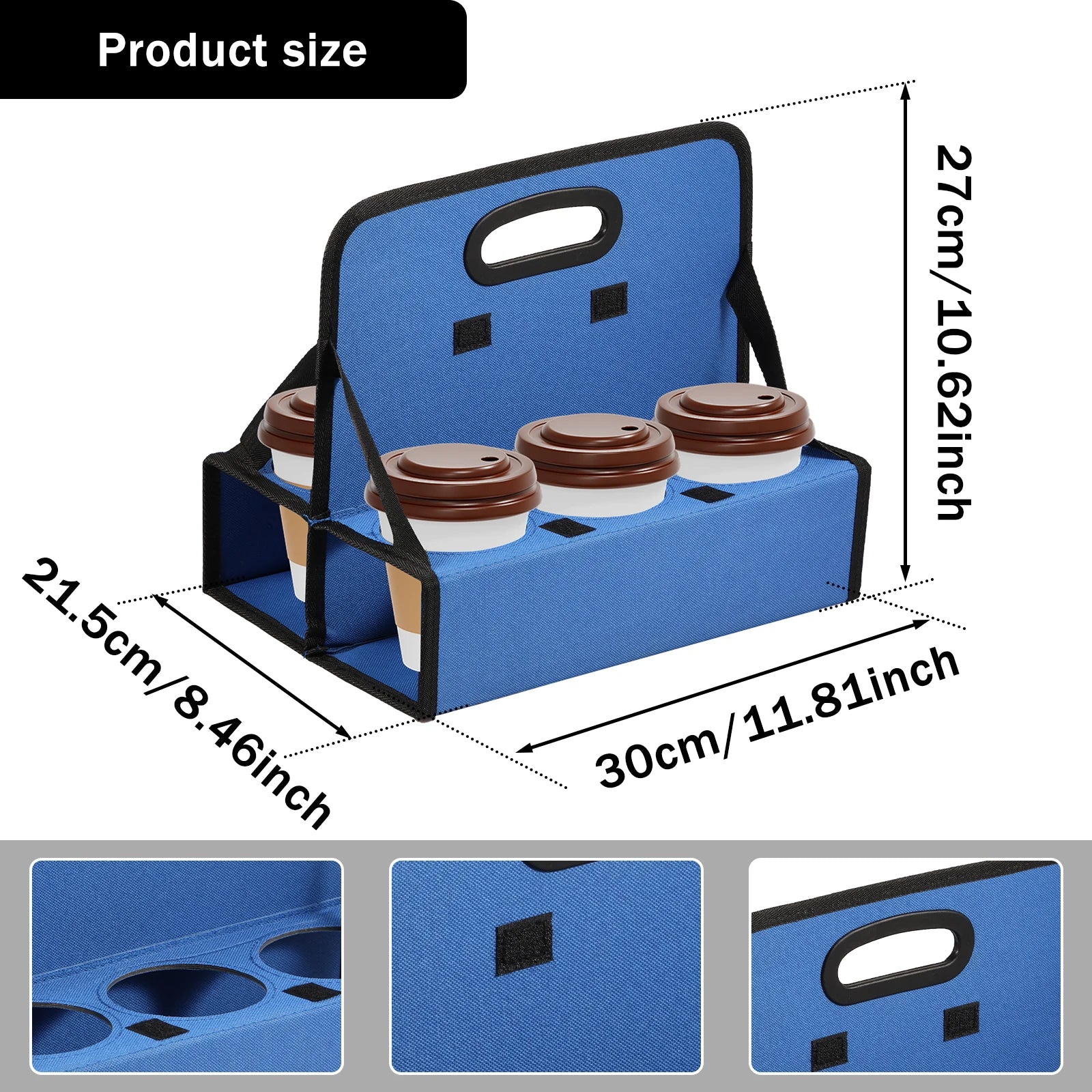 Oxford Cloth Drink Delivery Carrier 6 Cup Coffee Carrier Foldable Soft Drinks Carrier Wear Resistant Reusable Portable Drink