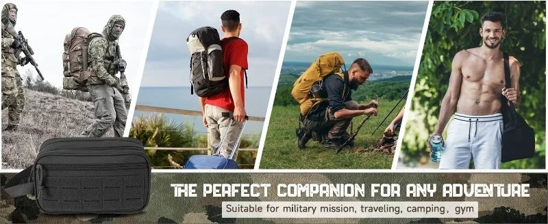 Toiletry Bag For Men Hygiene Bag Mens Shaving Kit Travel shower Bag Waist BackpackTool Molle Pouches Small Dopp Kit belt bag
