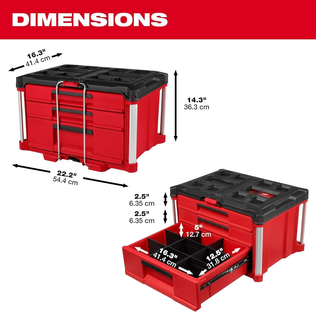 3 Drawer Multi-Deep Tool Organizer Box - 48-22-8447