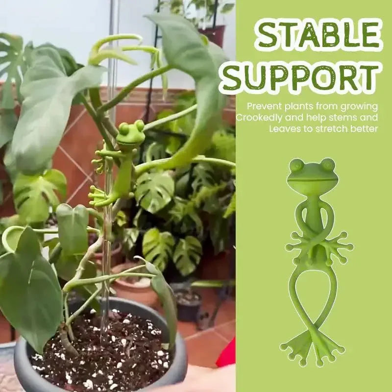 1Pc/4pcs Frog Plant Rack 13cm Frog Shaped Cable Wire Tie Twist Bendable Garden Plant Support Adjustable Flexible Clip for Stem
