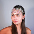 Stonefans Elegant Hollow Forehead Chain Belly Dance Head Decoration Colourful Geometric Rhinestone Headpiece Jewelry Ballroom