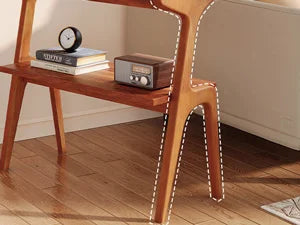 Solid Wood End Table,2-Tier Side Table with Storage Shelf, Wooden Modern Accent Slim Bedside Table for Sofa,Living Room, Bedroom