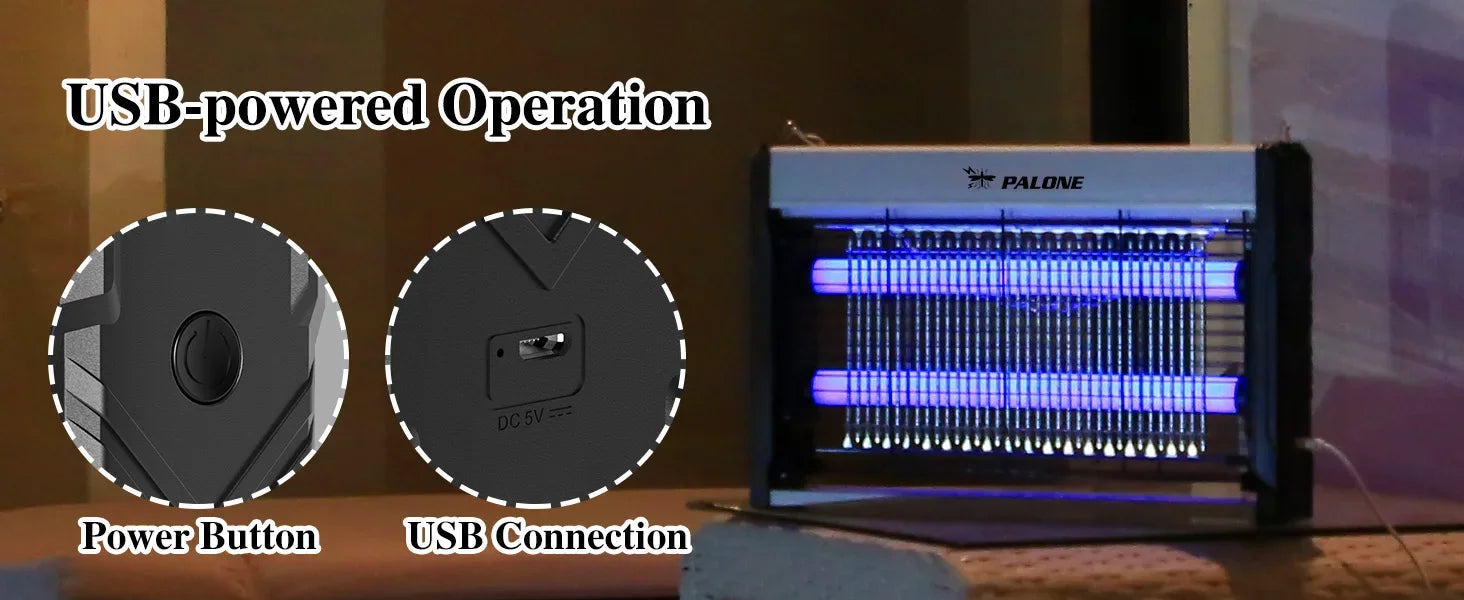 Electric Bug Zapper 3200V Mosquito Zapper Killer Indoor Insect Killer with Hanging Chain Removable Collection Tray Bug Zapper