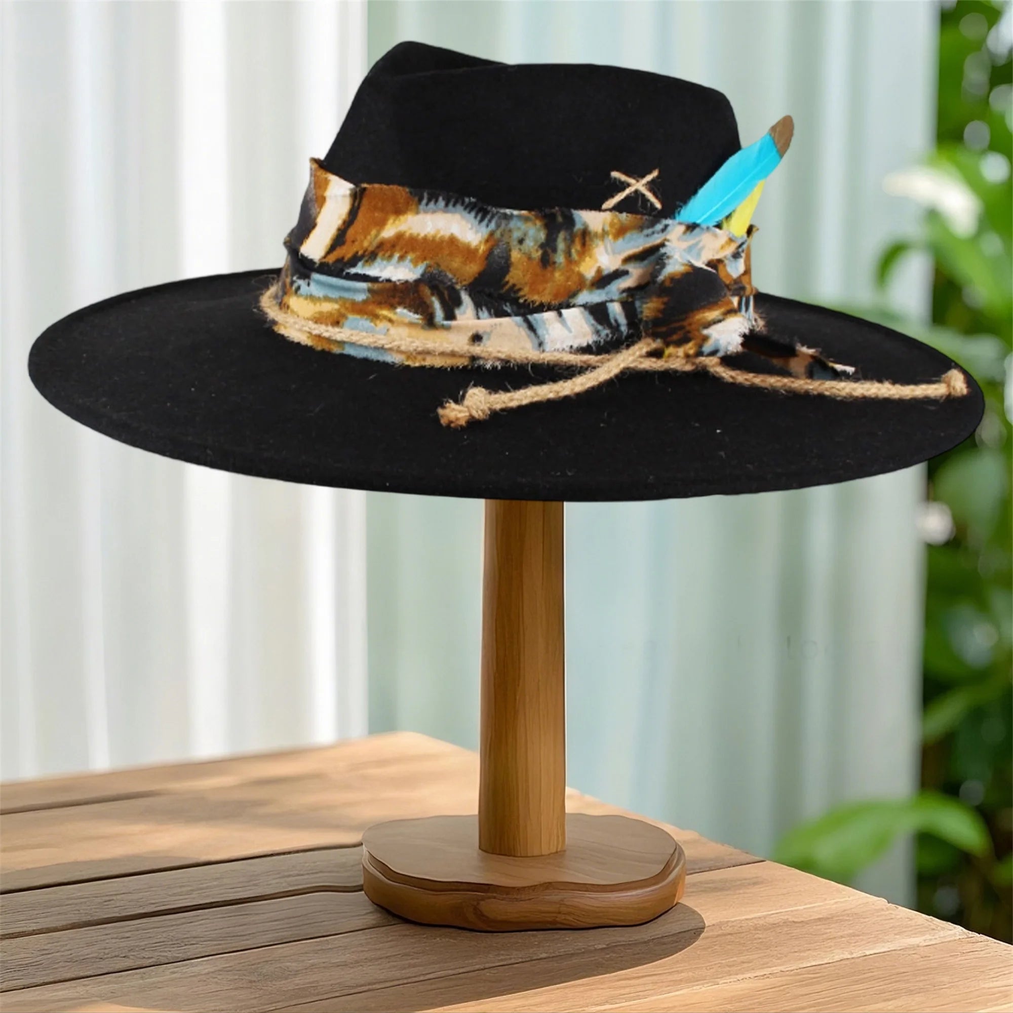 Classic Wool Fedora Hats for Women and Men Retro Wide Brim Trilby Hat with Vintage Feather Detail