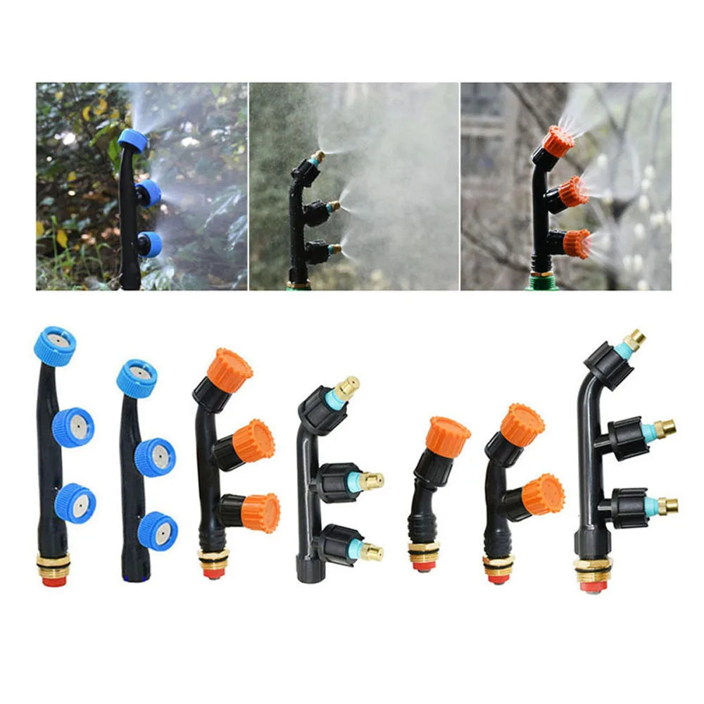 Agricultural Atomizing Sprayer Mist Nozzle Single/Double/Three Nozzle Head Garden Lawn Irrigation Pesticide Spraying Sprinkler