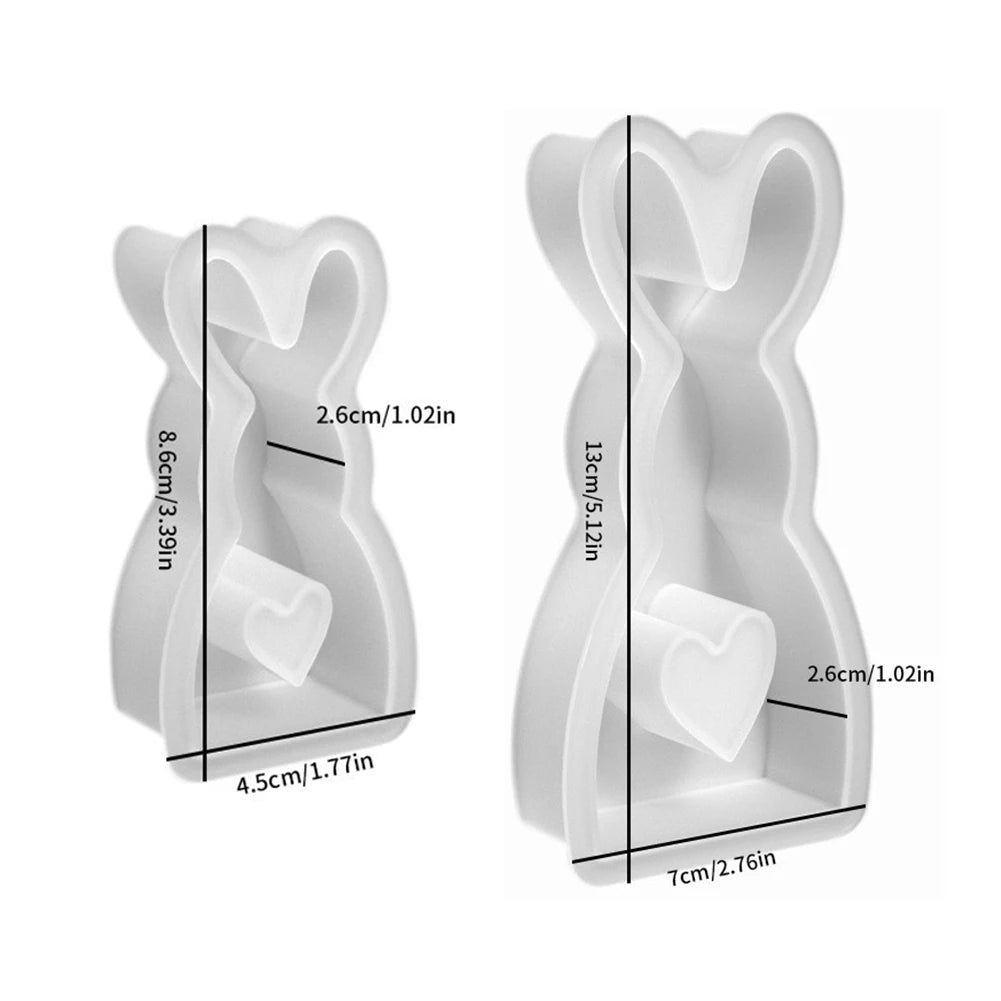 7Pcs Easter Silicone Molds House Rabbit Angel Resin Molds Casting Moulds for DIY Candle Candy Chocolate Soap