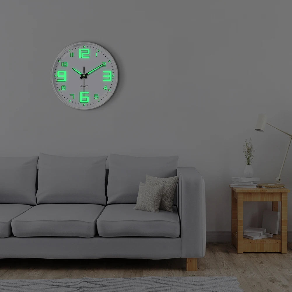 8Inch Silent Non-Ticking Wall Clocks Battery Operated Silent Light Up Wall Clocks for Living Room Bedroom Kitchen Bathroom Decor