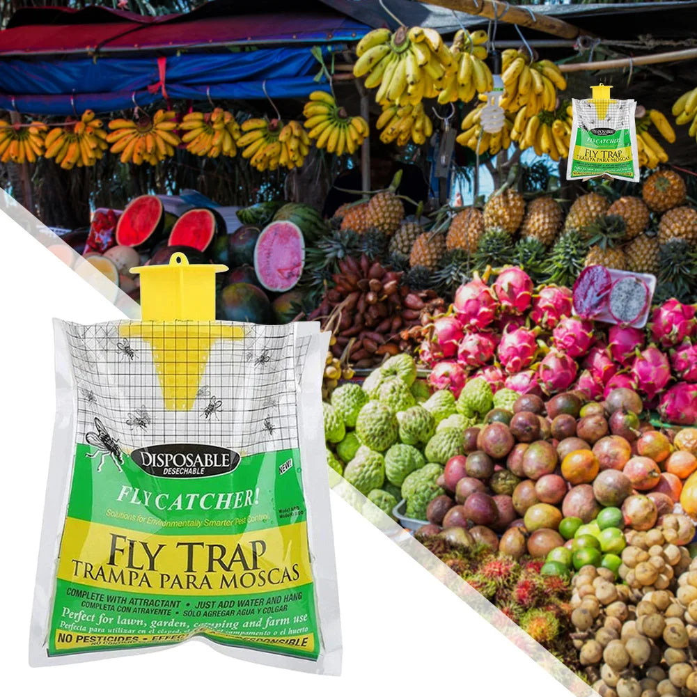 Catcher Bag Hanging Flies Flytrap Fly traps Pack Water-Soluble Disposable Non-Toxic Harmless For Household Garden Supplies