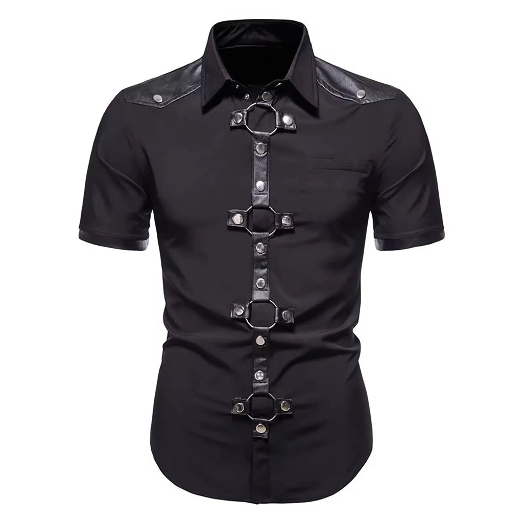 Men's Short Sleeved Shirt Costume Nightclub Cosplay Men's cotton shirt
