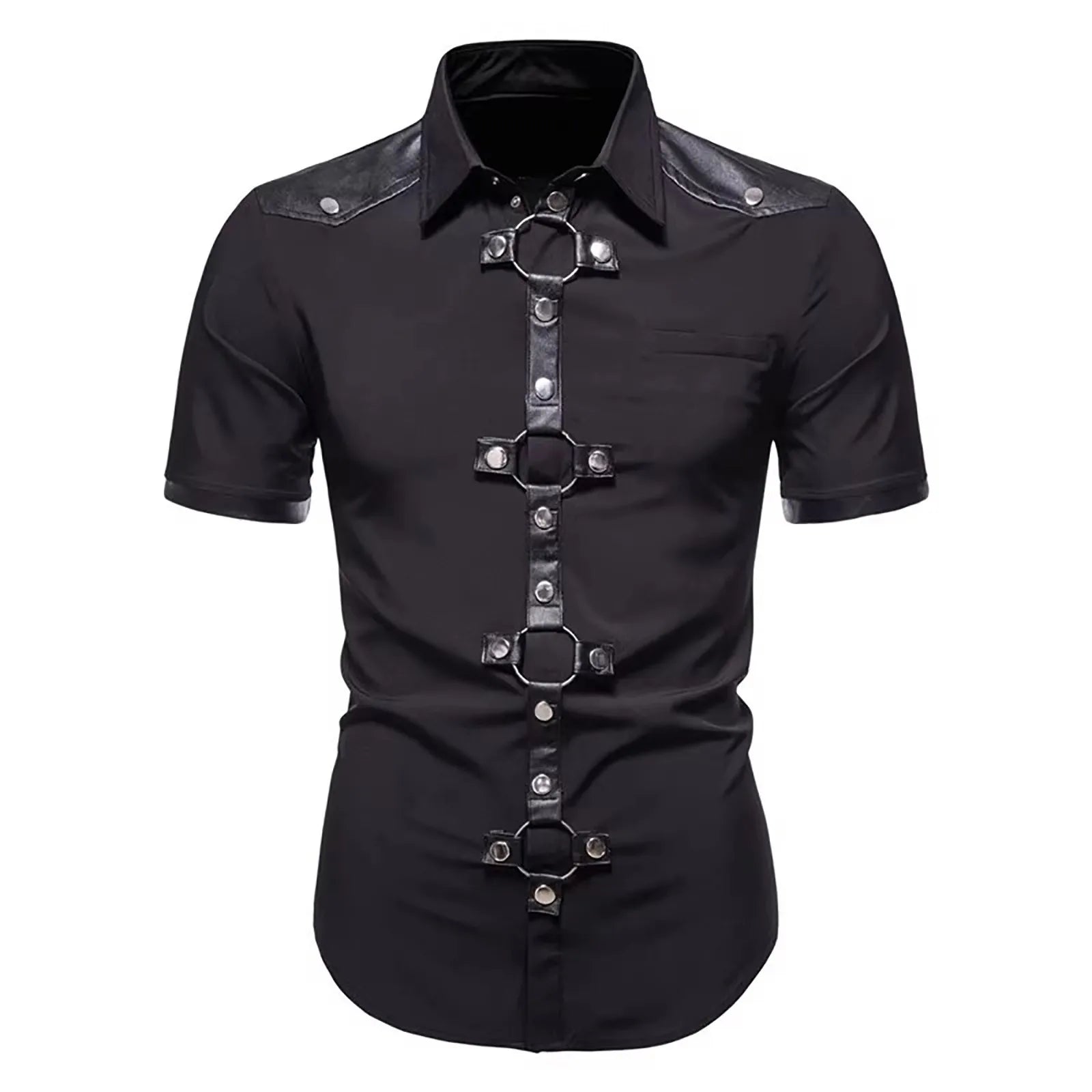 Men's Short Sleeved Shirt Costume Nightclub Cosplay Men's cotton shirt