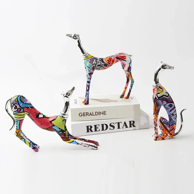 Color Animal Dog Doberman European and American Creative Ornaments Modern Home Office Decorations Resin Crafts Ornaments