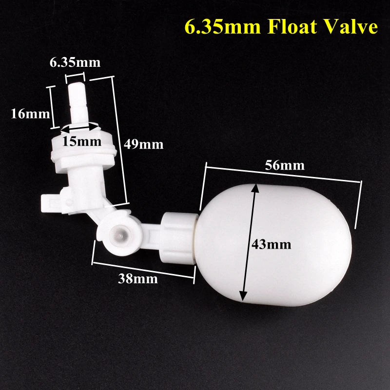 1/4" 6.35mm Water Dispenser Ball Float Valve Aquarium Tank Automatic Water Refill Ball Cock Adapter Adjustable Height Floatvalve