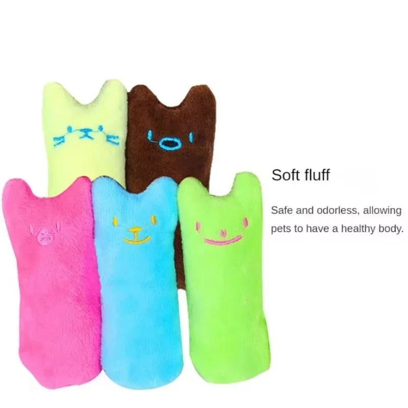 Pet Thumb Expressions Interactive Plush Cat Toy, Paper Chewing Teeth Grinding Anti Bite Toy, Contains Catgrass and Catnip